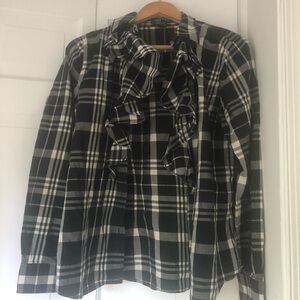Ralph Lauren Plaid Checkered Tartan Blouse.